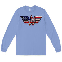 Colony Blue Wonder woman american flag Long Sleeve Tee - linhVisuals