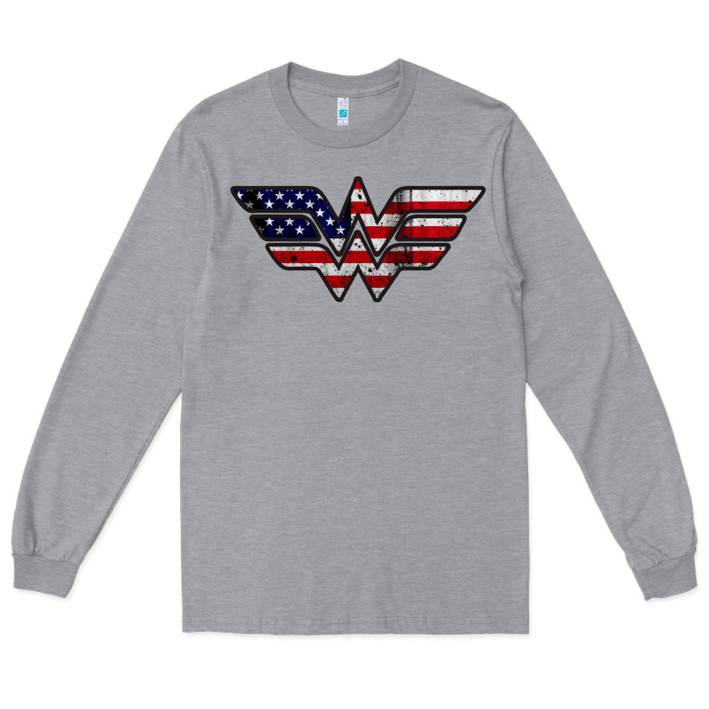Wonder Woman American Flag Long Sleeve Tee by linhVisuals | Teevron