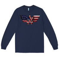 Navy Wonder woman american flag Long Sleeve Tee - linhVisuals