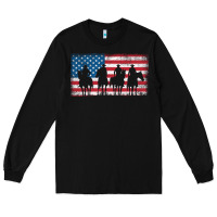 Black cowboy patriotic american flag 4th of july gift tee Long Sleeve Tee - linhVisuals