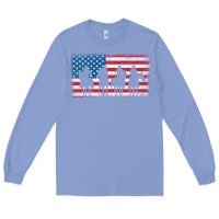 Colony Blue cowboy patriotic american flag 4th of july gift tee Long Sleeve Tee - linhVisuals