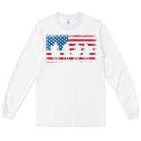 White cowboy patriotic american flag 4th of july gift tee Long Sleeve Tee - linhVisuals
