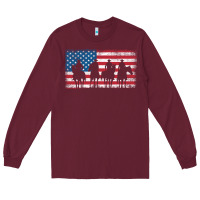 Burgundy cowboy patriotic american flag 4th of july gift tee Long Sleeve Tee - linhVisuals
