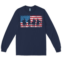 Navy cowboy patriotic american flag 4th of july gift tee Long Sleeve Tee - linhVisuals