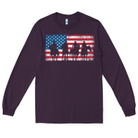 Plum cowboy patriotic american flag 4th of july gift tee Long Sleeve Tee - linhVisuals