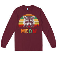 Burgundy funny vintage raccoon meow raccoon lovers Long Sleeve Tee - linhVisuals