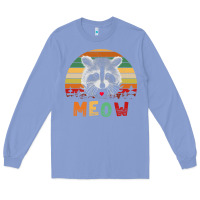 Colony Blue funny vintage raccoon meow raccoon lovers Long Sleeve Tee - linhVisuals