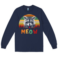 Navy funny vintage raccoon meow raccoon lovers Long Sleeve Tee - linhVisuals