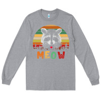 Heather Grey funny vintage raccoon meow raccoon lovers Long Sleeve Tee - linhVisuals