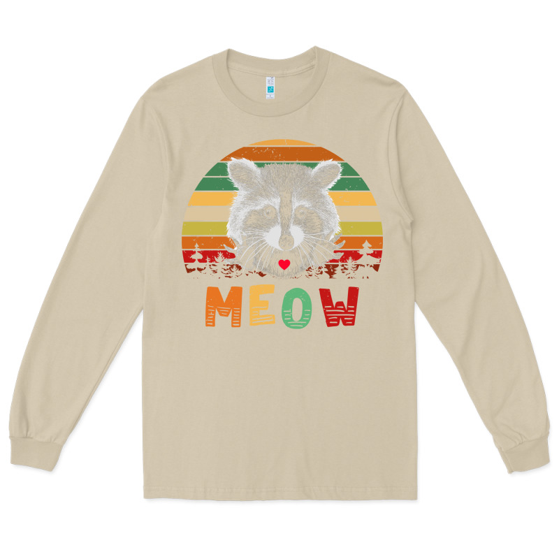 Funny Vintage Raccoon Meow Raccoon Lovers Long Sleeve Tee by linhVisuals | Teevron