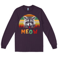 Plum funny vintage raccoon meow raccoon lovers Long Sleeve Tee - linhVisuals