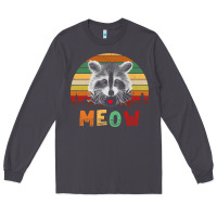 Smoke funny vintage raccoon meow raccoon lovers Long Sleeve Tee - linhVisuals