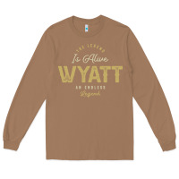 Toasted Coconut The Legend Wyatt Funny Personalized Name Long Sleeve Tee - linhVisuals