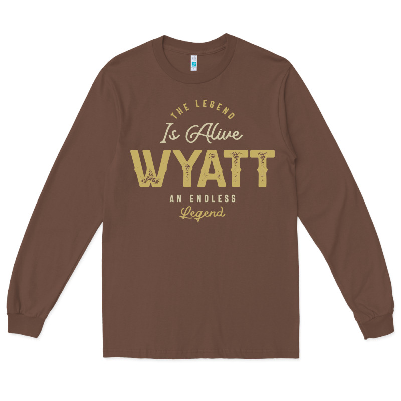 The Legend Wyatt Funny Personalized Name Long Sleeve Tee by linhVisuals | Teevron