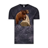 Cloud Black California Grizzly Bear Vintage Tee - RanaPortraitStore