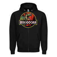 Black t rex roaring Zipper Hoodie - RanaPortraitStore