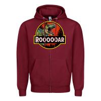 Burgundy t rex roaring Zipper Hoodie - RanaPortraitStore