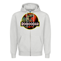 Dove Grey t rex roaring Zipper Hoodie - RanaPortraitStore