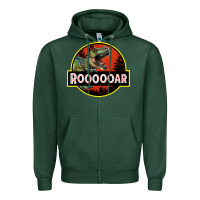 Sports Green t rex roaring Zipper Hoodie - RanaPortraitStore