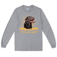 Heather Grey labrador retriever team chocolate lab funny Long Sleeve Tee - linhVisuals