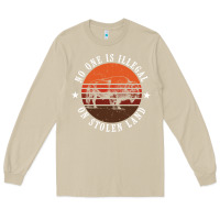 Mushroom no one is illegal on stolen land 4th of july bison Long Sleeve Tee - linhVisuals