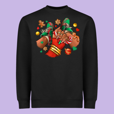 Christmas Black Girl Sneakers Heavyweight Sweatshirt Designed By Ranaportraitstore