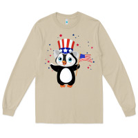 Mushroom penguin american 4th of july penguin american flag Long Sleeve Tee - linhVisuals