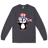 Smoke penguin american 4th of july penguin american flag Long Sleeve Tee - linhVisuals