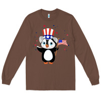 Chestnut penguin american 4th of july penguin american flag Long Sleeve Tee - linhVisuals