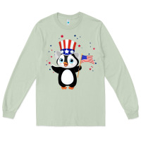 Matcha penguin american 4th of july penguin american flag Long Sleeve Tee - linhVisuals