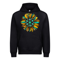 Black turquoise leopard sunflower Urban Hoodie - Jasminsmagicworld