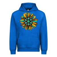 Cobalt turquoise leopard sunflower Urban Hoodie - Jasminsmagicworld