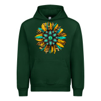 Forest Green turquoise leopard sunflower Urban Hoodie - Jasminsmagicworld