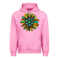 Fuchsia Pink turquoise leopard sunflower Urban Hoodie - Jasminsmagicworld