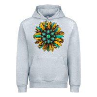 Heather Grey turquoise leopard sunflower Urban Hoodie - Jasminsmagicworld