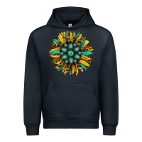 Navy turquoise leopard sunflower Urban Hoodie - Jasminsmagicworld