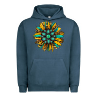 Pigment Midnight Navy turquoise leopard sunflower Urban Hoodie - Jasminsmagicworld