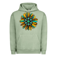 Pigment Oil Green turquoise leopard sunflower Urban Hoodie - Jasminsmagicworld