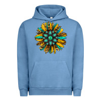 Pigment Pebble Blue turquoise leopard sunflower Urban Hoodie - Jasminsmagicworld