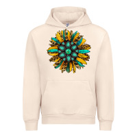 Sandshell turquoise leopard sunflower Urban Hoodie - Jasminsmagicworld