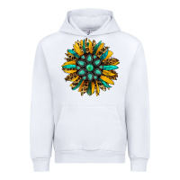 White turquoise leopard sunflower Urban Hoodie - Jasminsmagicworld