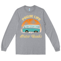 Heather Grey pogue life outer banks retro vintage sunny Long Sleeve Tee - linhVisuals