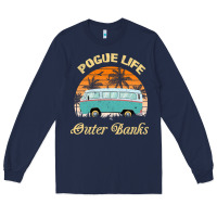 Navy pogue life outer banks retro vintage sunny Long Sleeve Tee - linhVisuals