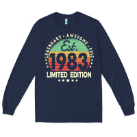 Navy est. 1983 vintage 1983 limited edition 39th birthday retro pullover ho Long Sleeve Tee - linhVisuals