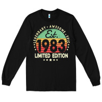 Est. 1983 Vintage 1983 Limited Edition 39th Birthday Retro Pullover Ho Long Sleeve Tee | Teevron