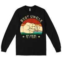 Black vintage best uncle ever fist bump funny uncle fathers day Long Sleeve Tee - linhVisuals