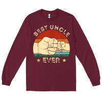 Burgundy vintage best uncle ever fist bump funny uncle fathers day Long Sleeve Tee - linhVisuals