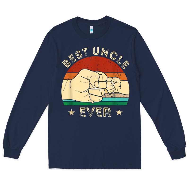 Vintage Best Uncle Ever Fist Bump Funny Uncle Fathers Day Long Sleeve Tee by linhVisuals | Teevron