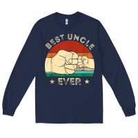 Navy vintage best uncle ever fist bump funny uncle fathers day Long Sleeve Tee - linhVisuals