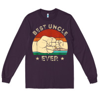 Plum vintage best uncle ever fist bump funny uncle fathers day Long Sleeve Tee - linhVisuals